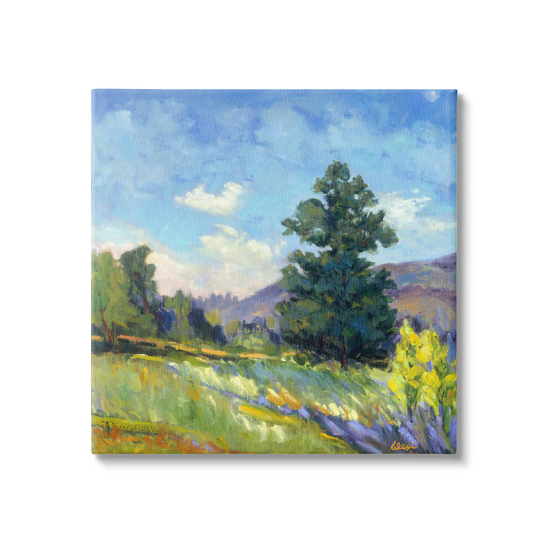 Peinture de campagne, Giclée encadrée noir minuit, H 17 po x l 17 po x P 1,5 po