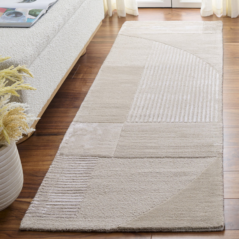 Fifth Avenue Hand Tufted Viscose,Wool, Cotton Geometric Indoor Rug, Runner 2'3" x 8'
