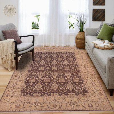 Tapis rectangulaire en laine de conception unique 7 pi 10 po x 9 pi 8 po Rodick
