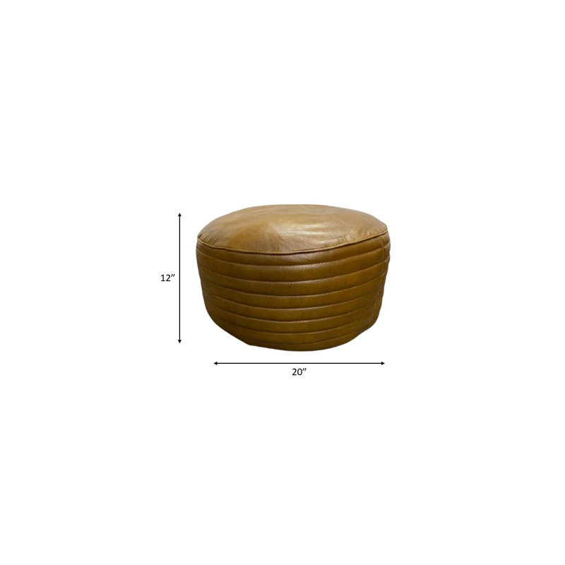 Pouf Elijah en cuir brun