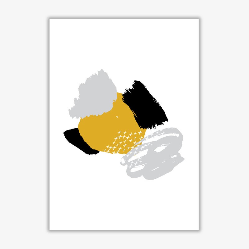 Mustard And Black Mismatch Abstract - Print, No Frame, 85 cm H x 60 cm W x 1 cm D