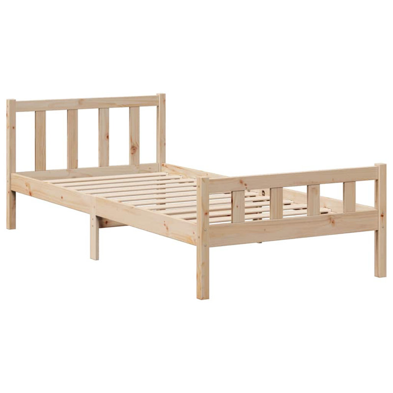 Bookcase Bed Without Mattress 90X190 Cm Single Solid Wood Pine