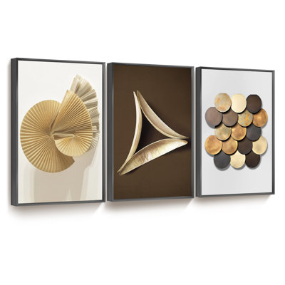 " Framed Abstract Modern " by HZLJ 3 - Pieces
