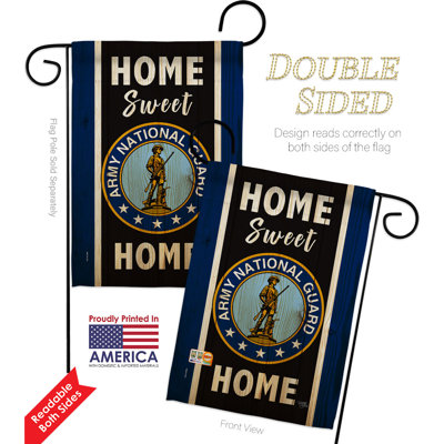 2 côtés 19 po x 13 po Ensemble de drapeaux de jardin Home Sweet National Guard