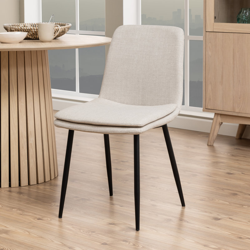 Manfull 48cm H Foam Padding Upholstered Side Chair, Beige