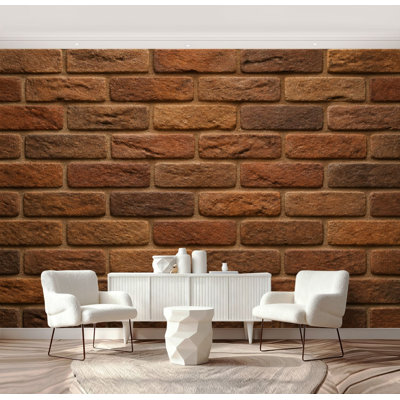 Peel and Stick Wallpaper Rustic Red Brick Wall Prints Surface Warm Tones Wall Murals 69"H x 96"W Removable PVC Wall Paper Self-Adhesive Wall Decor for Bedroom Living Room Home Office