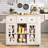 Farmhouse Style 41.3’’ L Wooden Mobile Kitchen Island With Drop Leaf Countertop, Rolling Kitchen Cart With Storage Cabinets, Drawers And Side Racks For Home Kitchen And Dining Rooms-1027822413