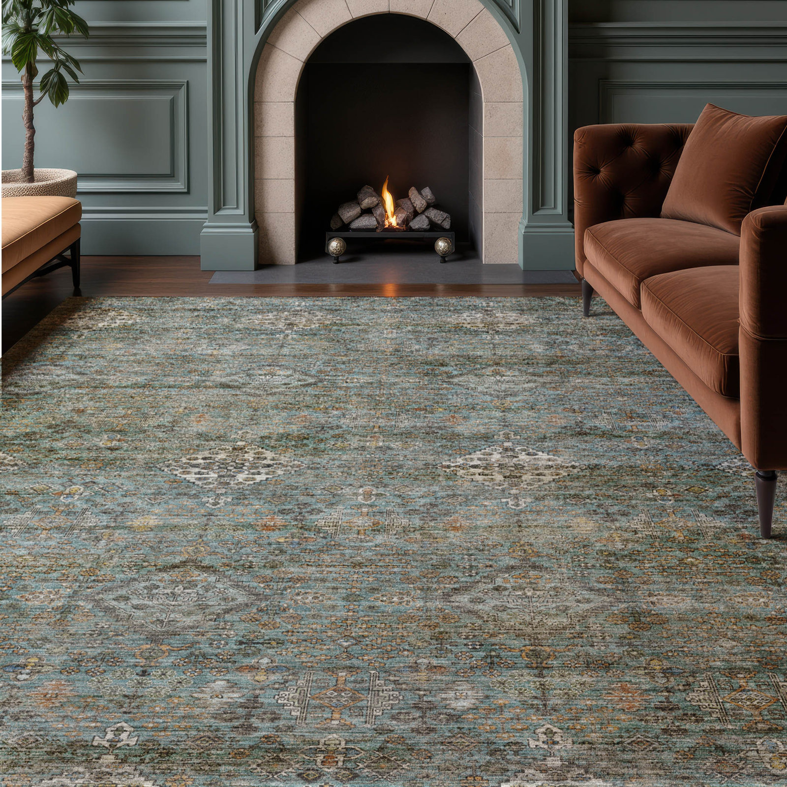 Rug, Teal, 9' x 12'
