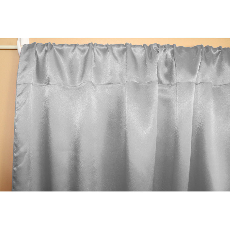 Panneau de rideau semi-transparent en polyester Dafni, L 58 po x L 120 po, Argent