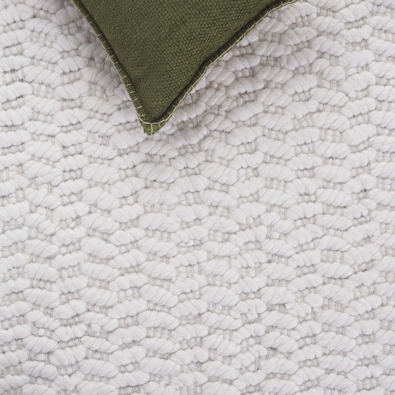 Natura Hand Loomed Wool/Cotton Abstract Rug in Beige/Ivory, Square 6'