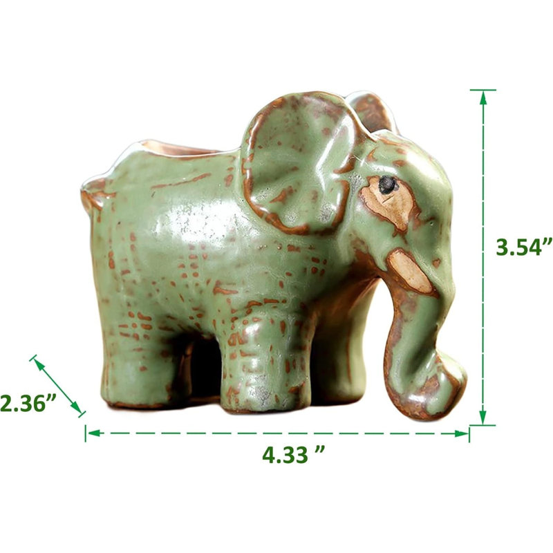 Elephant Ceramic Planter Pot (4.3")