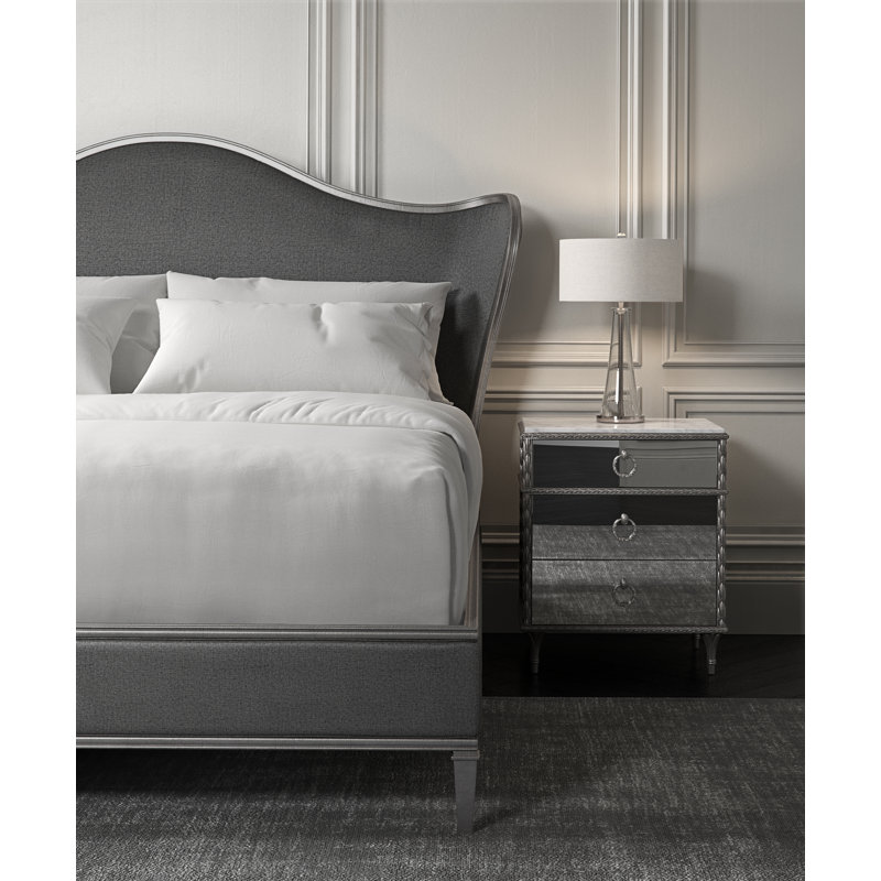 Beauty Upholstered Standard Bed, Queen, Gray