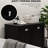 Dual Tilt Out Laundry Hamper Cabinet, Bathroom. 2 For Washroom Storage, Black Floor Cabinet. Generous Towel Storage Area. Separate & Dark. Made, Water-. Toppling Feature. Wall-Mountable . 30" W X