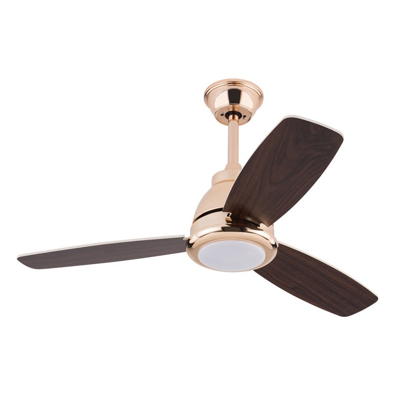 42” Ceiling Fan Light With Remote Control (Walnut), Gold