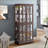 Cabinets, Traditional Cherry Glass Display Cabinet with Adjustable Shelves &amp; E26 Bulb | MDF+Glass | Living Room-1613144727