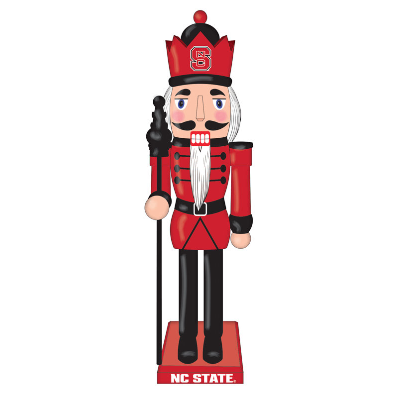 NCAA 12" Wooden Tabletop Nutcracker , NCAA North Carolina State