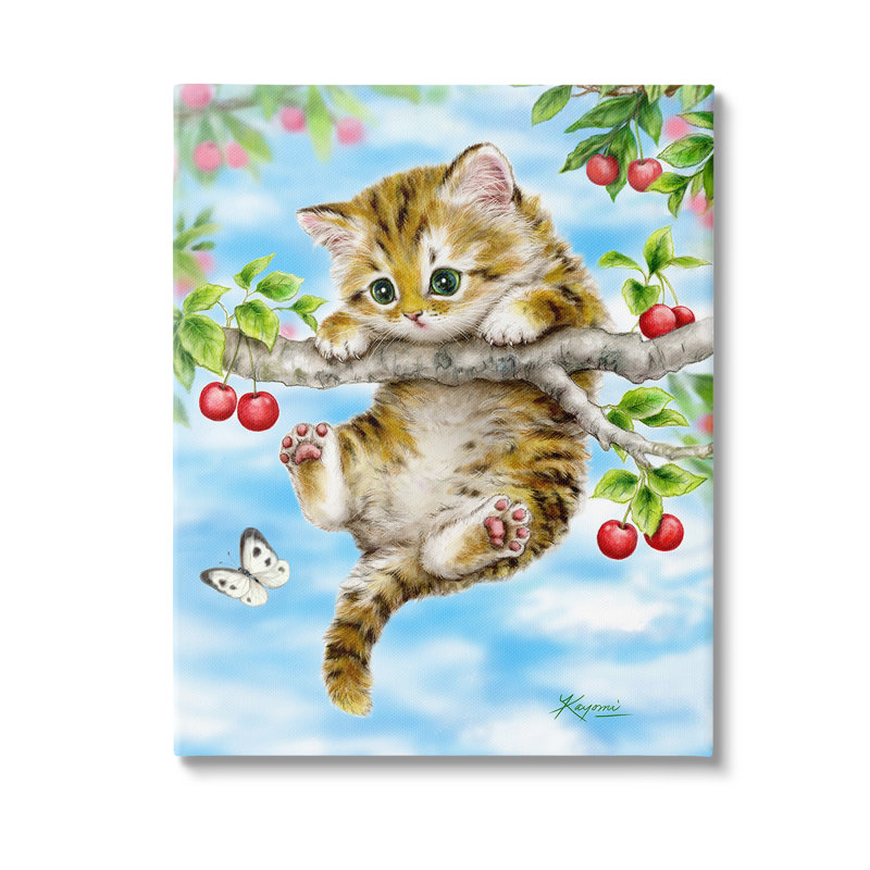 «Chaton Chassing Butterfly» par Kayomi Harai, H 30 po x l 24 po