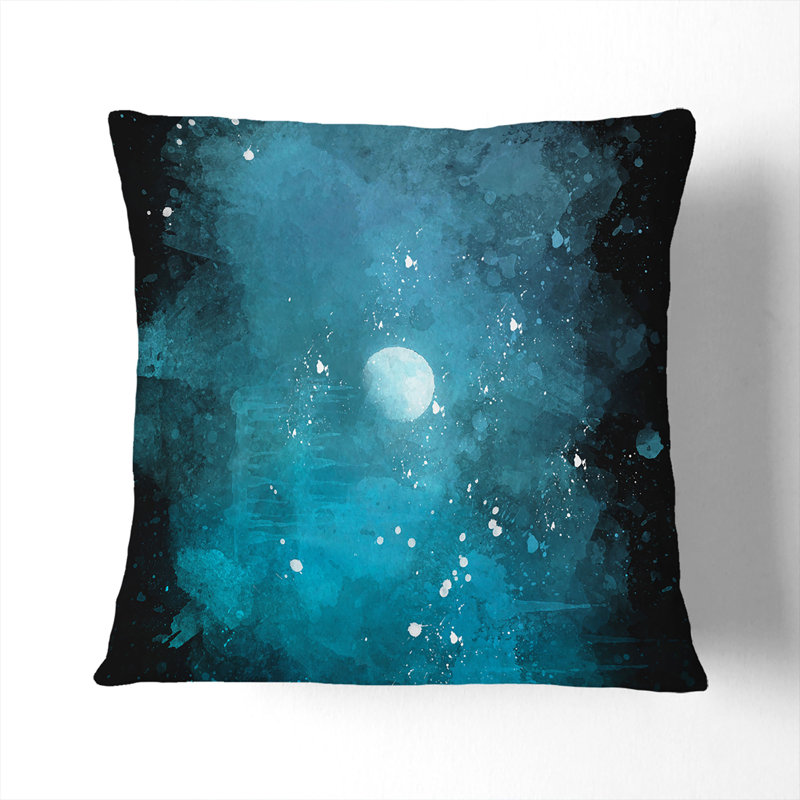 High Moon Paint Splash Cushion with Filling, 55cm H x 55cm W x 20cm D