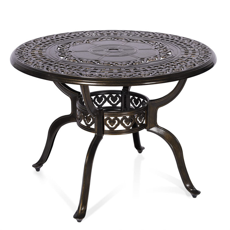 Round Metal Outdoor Dining Table