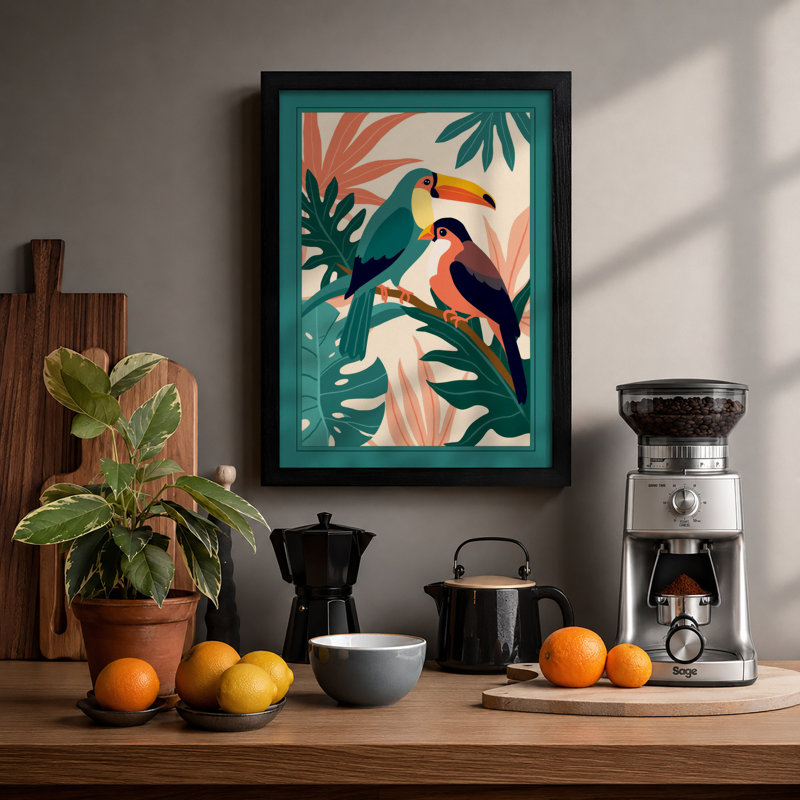 Toucans Tropical - Framed Print, A1 - 84.1 x 59.4 cm, Black