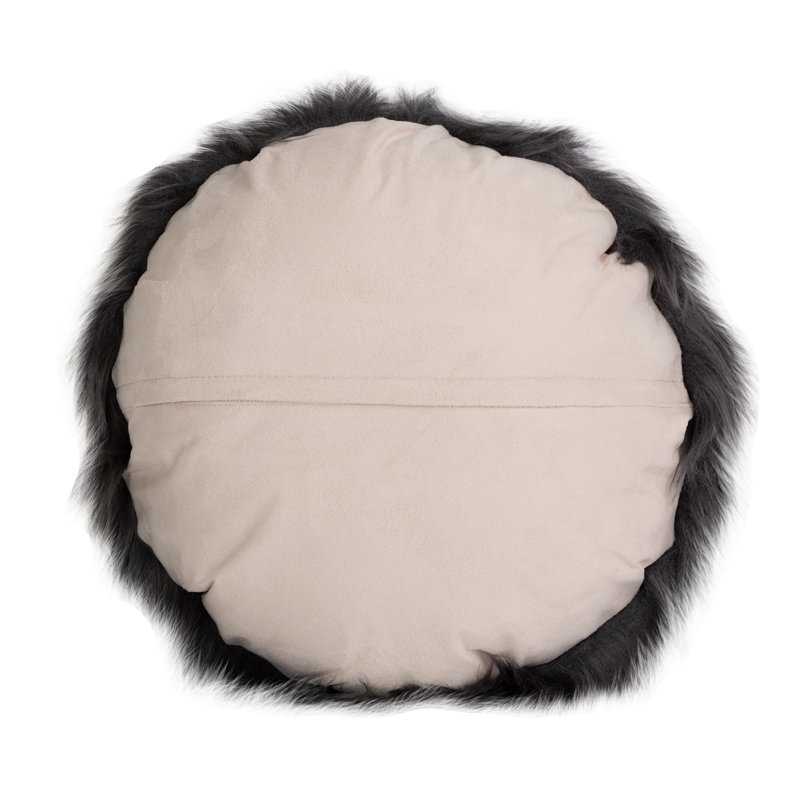 Edinburgh Faux Fur Throw Pillow, Dark Gray