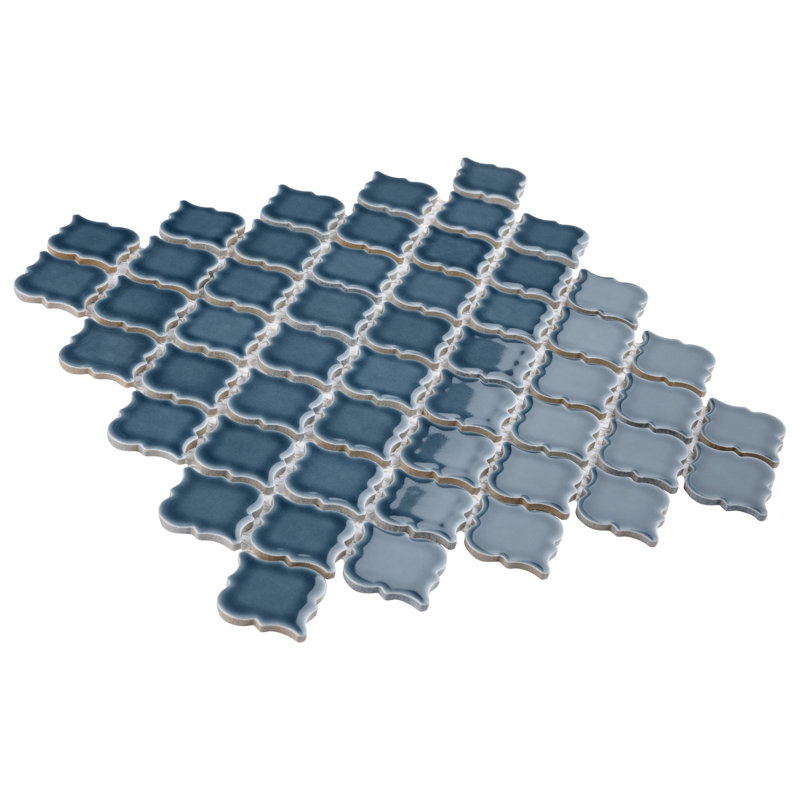 Hudson Tangier 2" x 2" Porcelain Arabesque Mosaic Wall & Floor Tile, Storm Gray