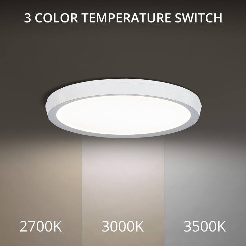 Argo Dimmable LED Flush Mount, White, 1" H x 11.5" W x 11.5" D, 3500K