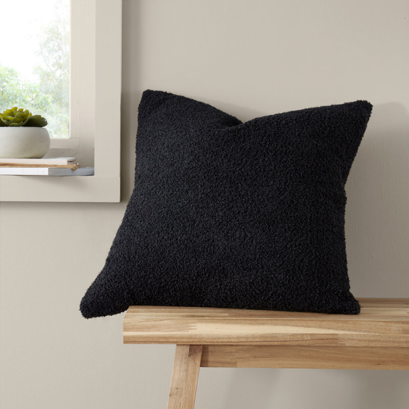 Soft Boucle Cushion Cover, Black