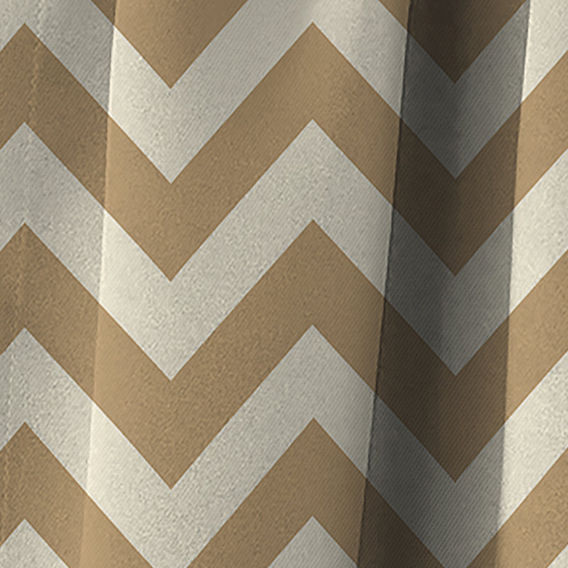 Chevron beige indémodable - Rideau à chevrons - Rideau à chevrons occultant en velours - 1 panneau, L 52 po x L 90 po