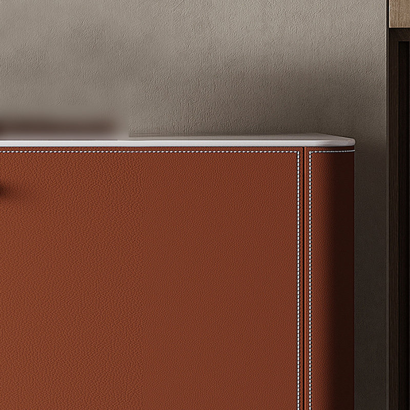 Meuble télé de chambre de style américain, 86.61", Orange / blanc / gris