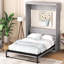 Lit double gris avec armoire pliable