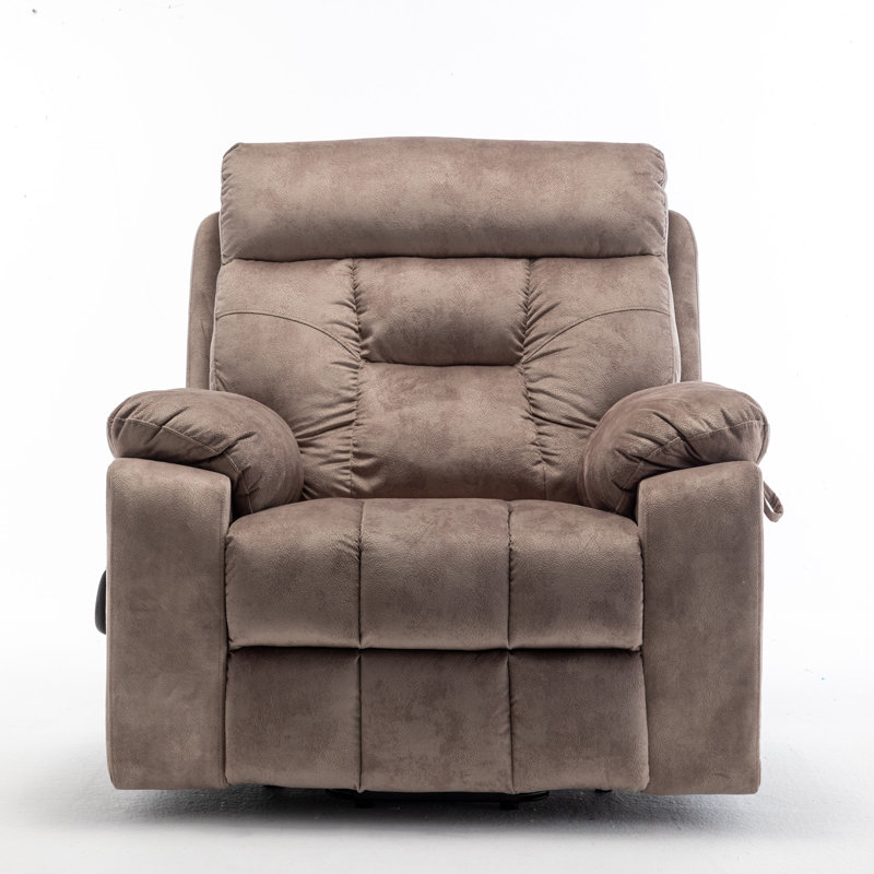 Chiraag Upholstered Heated Massage Chair, Camel Polyester Blend