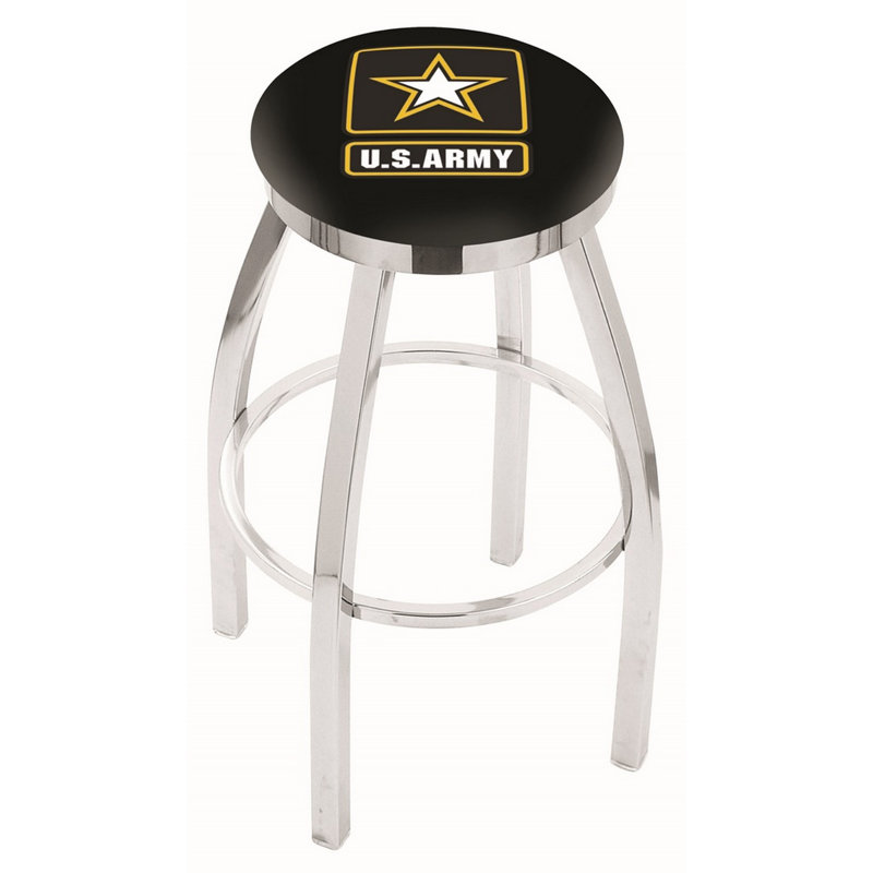 Tabouret tournant 36", Armée, Chrome