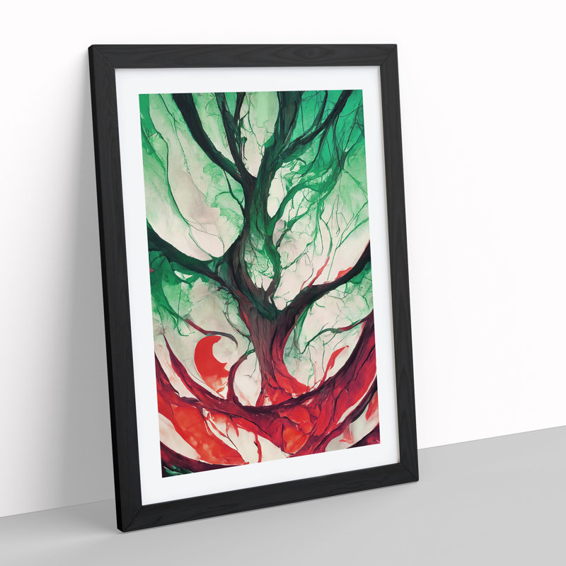 Tree - Single Picture Frame Print, 34cm H x 25cm W x 2cm D, Black Framed