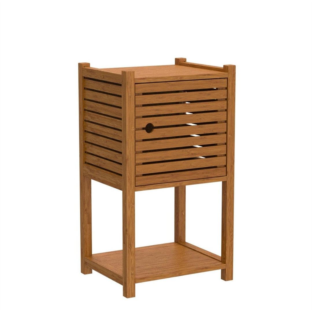 Bamboo Bathroom Cabinet, 1 Door Compartment, 62.5 X 35 X 29 Cm
