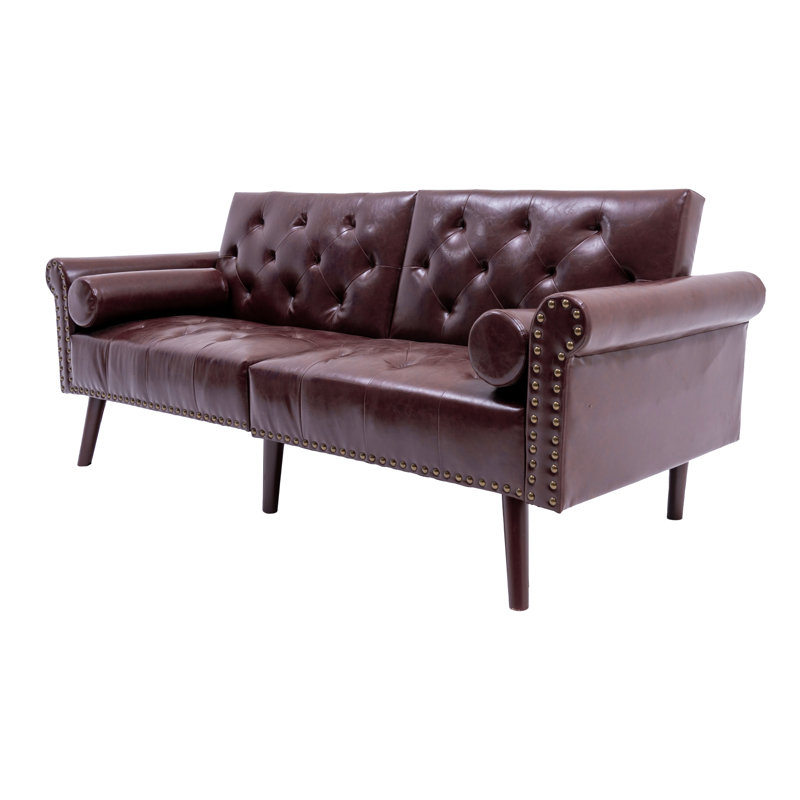 Charlton Home® Albertas 80'' Faux Leather Rolled Arm Sofa | Wayfair