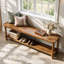 Banc d'entrée en bois massif de 160 cm (63 po), banc de rangement pour chaussures de style champêtre avec 4 pieds robustes pour l'entrée