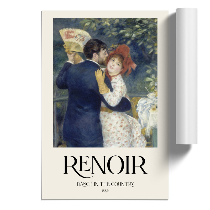 Country Dance by Pierre-Auguste Renoir - No Frame Painting, 30cm H x 21cm W x 0.1cm D