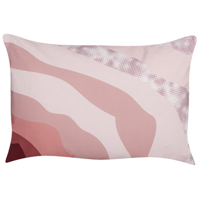 CAMPEI Indoor / Outdoor Abstract Pink Rectangular Lumbar Cushion