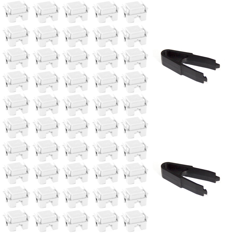 Ensemble de pinces modulaires verrouillables 50 et 2 pinces - blanc, Blanc