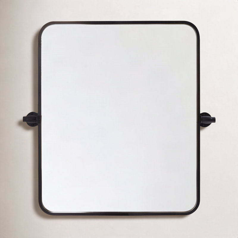 Belfield Metal Wall Mirror, Black, 21" x 32"