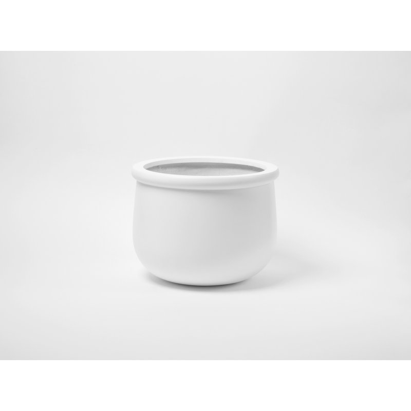 Pot de fleurs en fibre de pierre, H 7,75 po x l 9,75 po x P 9,75 po, Blanc