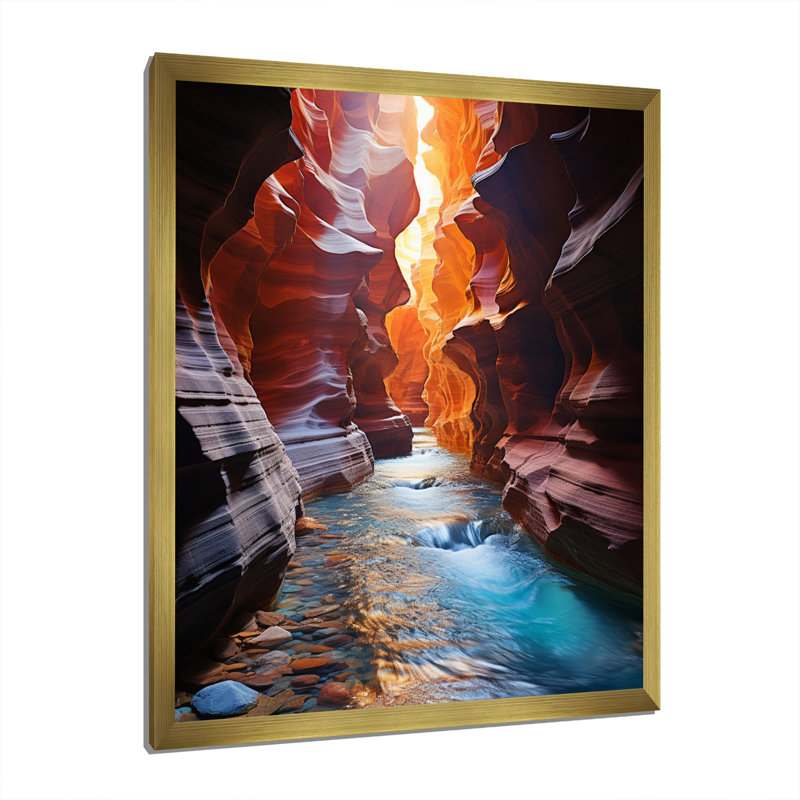 Canyon Rainbow Spectrum I - imprimé, H 20 po x l 12 po x P 1 po, Encadrement doré