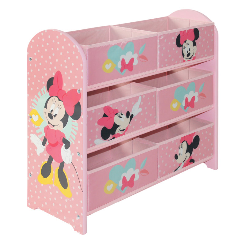 Disney Minnie Mouse Storage Unit with 6 Storage Boxes for Kids