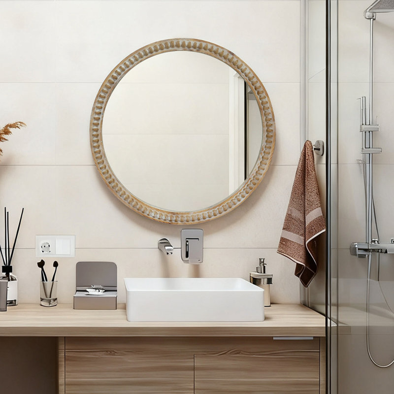 Round Decorative Wall Mirror, 23.6" x 23.6"