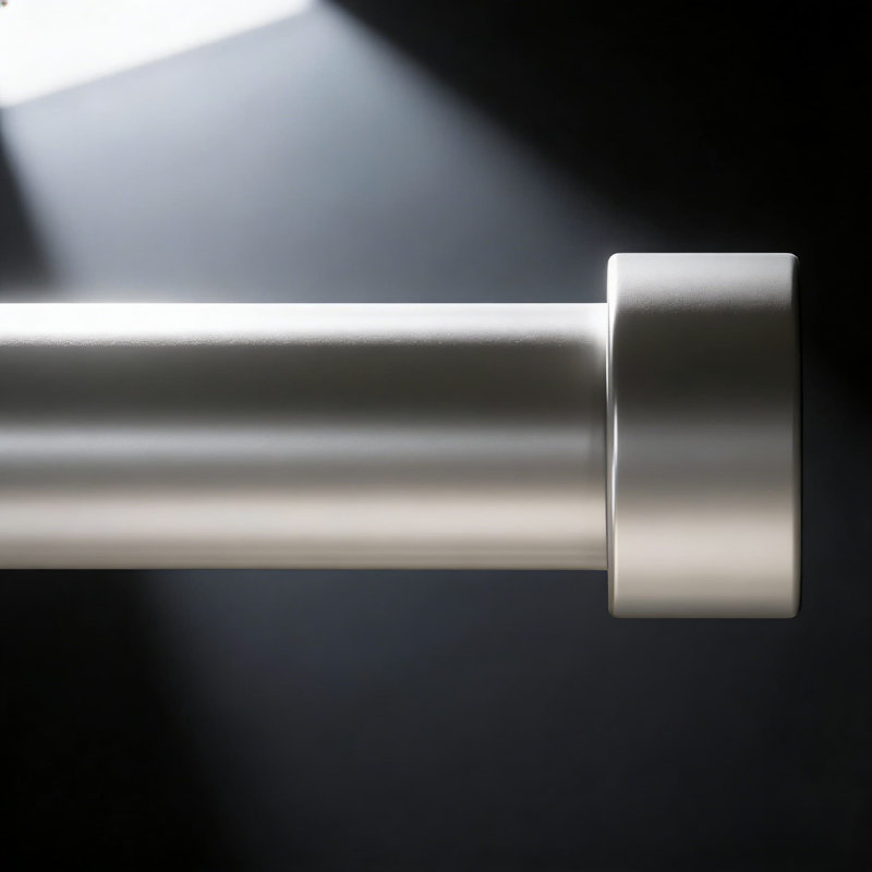 Tringle à rideaux ajustable robuste, tringle en acier de 1 pouce de diamètre pour fenêtres de 36 à 144 pouces, conception moderne avec embouts, supporte jusqu'à 30 lb
