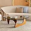 Morden Coffee Table, Tempered Glass Top Coffee Table With Wooden Legs, Triangle Coffee Table For Living Room