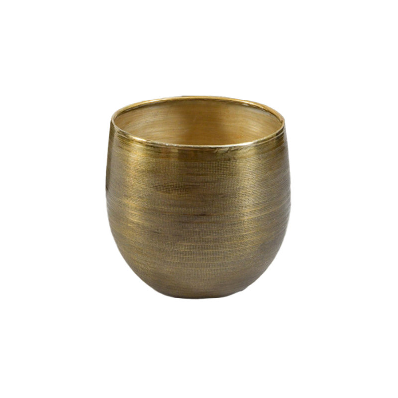 Rudalph Metal Cachepot, 11.5" H x 11" W x 11" D