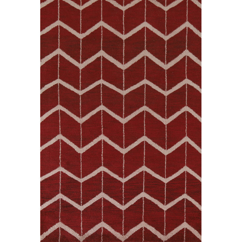 Chevron Red Gabbeh Oriental Area Rug 5x8