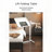 Overbed Bedside Desk with Wheels and Height Adjustment – White